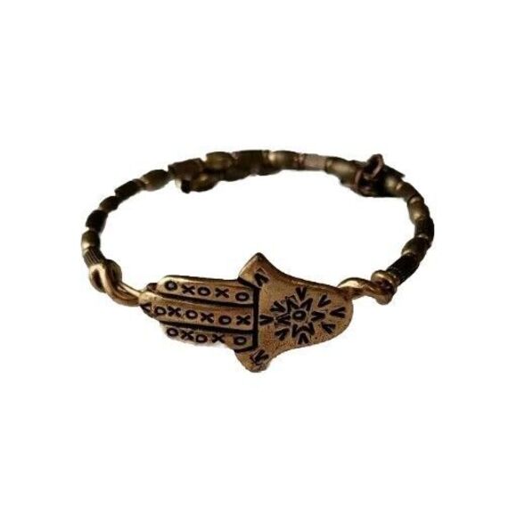 ALEX AND ANI Vintage Sixty Six Hamsa Wrap Bracelet Gold Tone Hand of Fatima - Picture 1 of 6